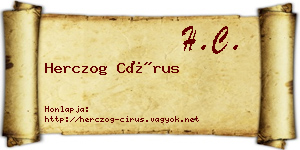 Herczog Círus névjegykártya